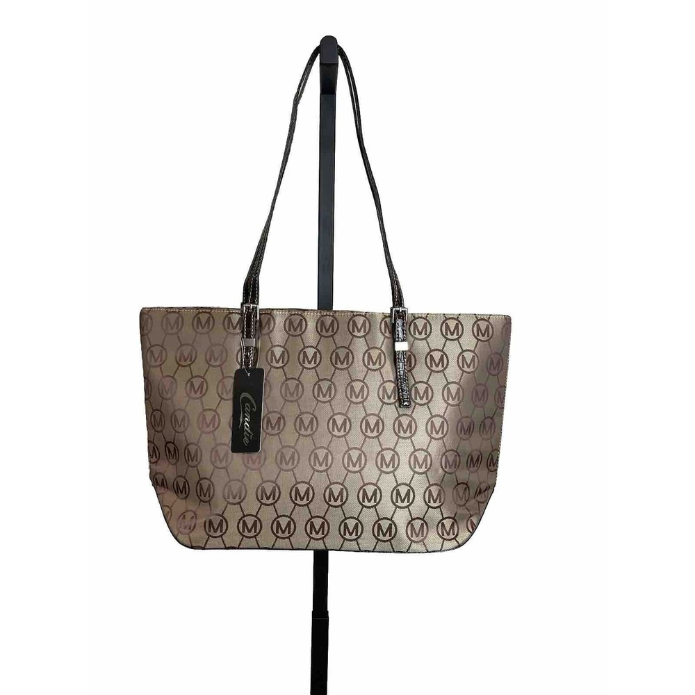 Candie Women’s Shoulder Bag. M Design, Faux Brown Croc Handles & Bottom. NEW WT!